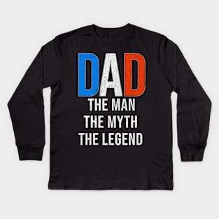 French Dad The Man The Myth The Legend - Gift for French Dad With Roots From French Kids Long Sleeve T-Shirt